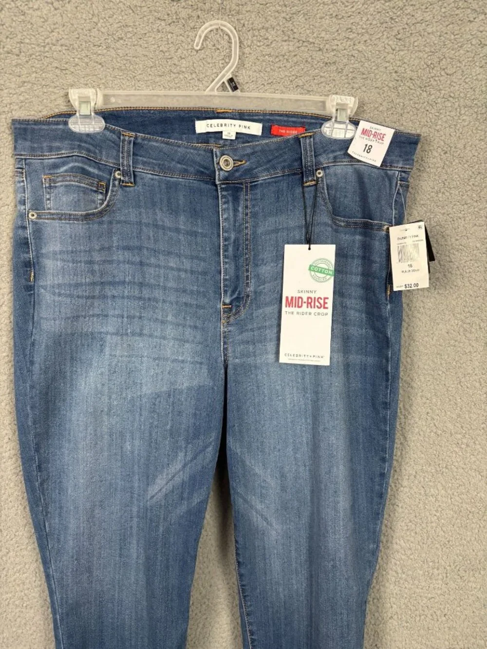 Celebrity Pink The Rider Crop Jeans Plus  Mid-Rise Skinny Pants Blue  18 NWT's - Picture 2 of 7